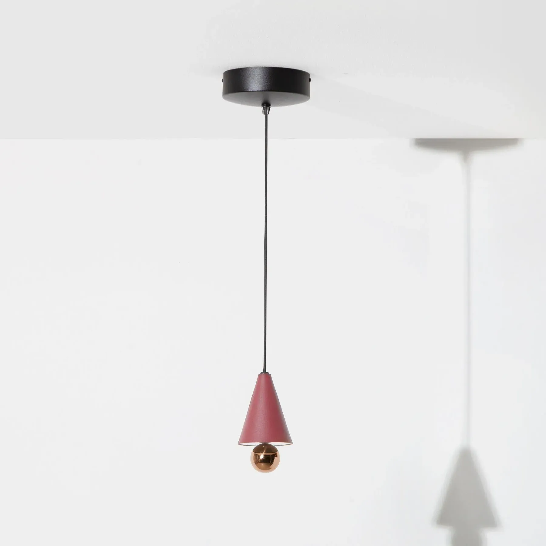 Small Pendant Light Cone Design - Black, Aluminium