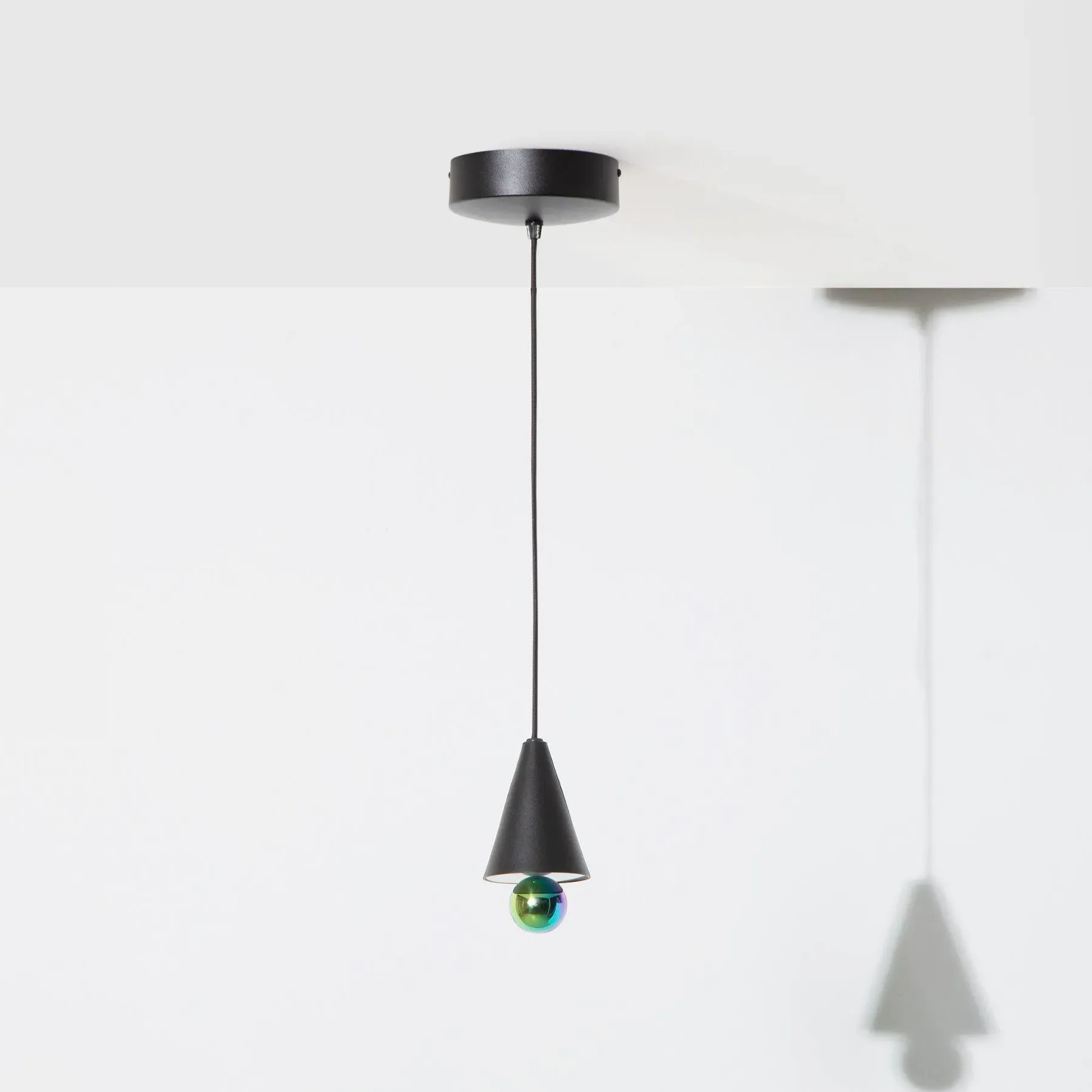 Small Pendant Light Cone Design - Red, Aluminium