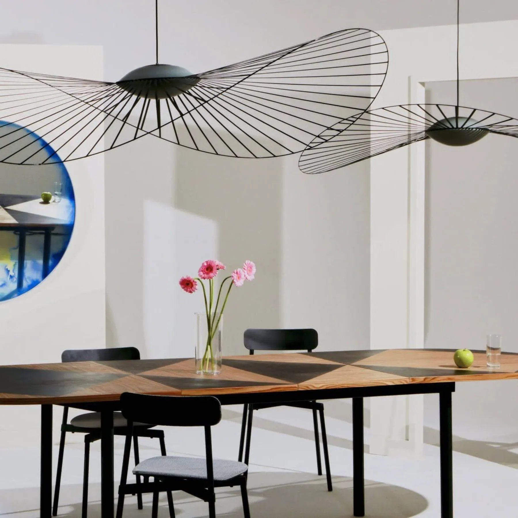 Small Pendant Light with LED - Black, Glass