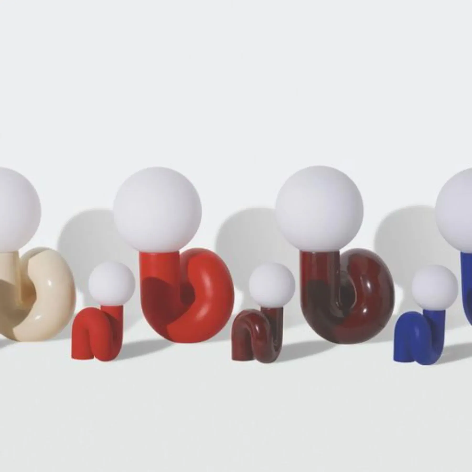 Small Table Lamp with Opaline Glass - Vermilion