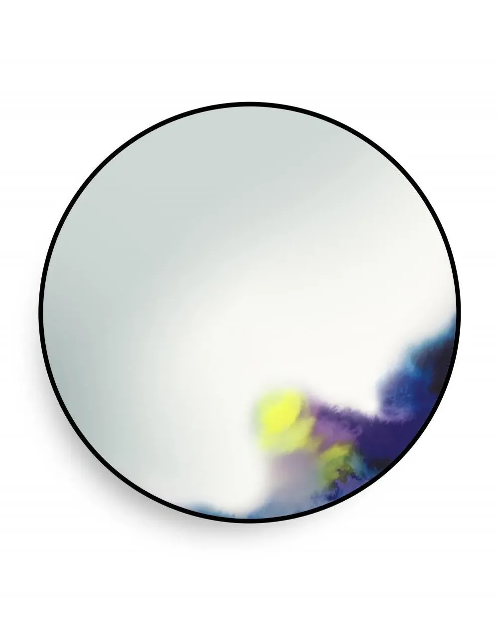 Small Wall Mirror with Pigmented Edge - Blue