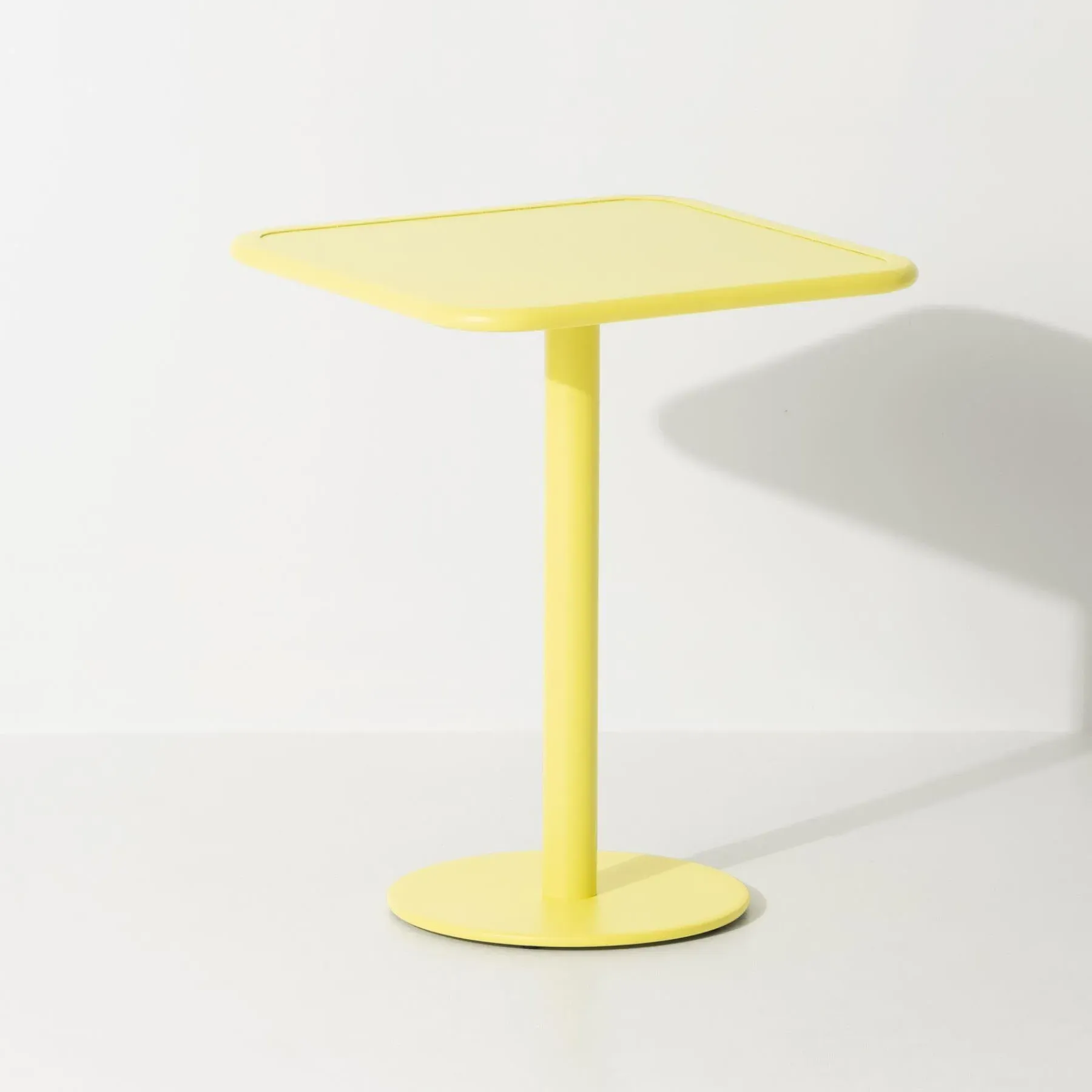 Square Bistro Table with Slat Design - Yellow