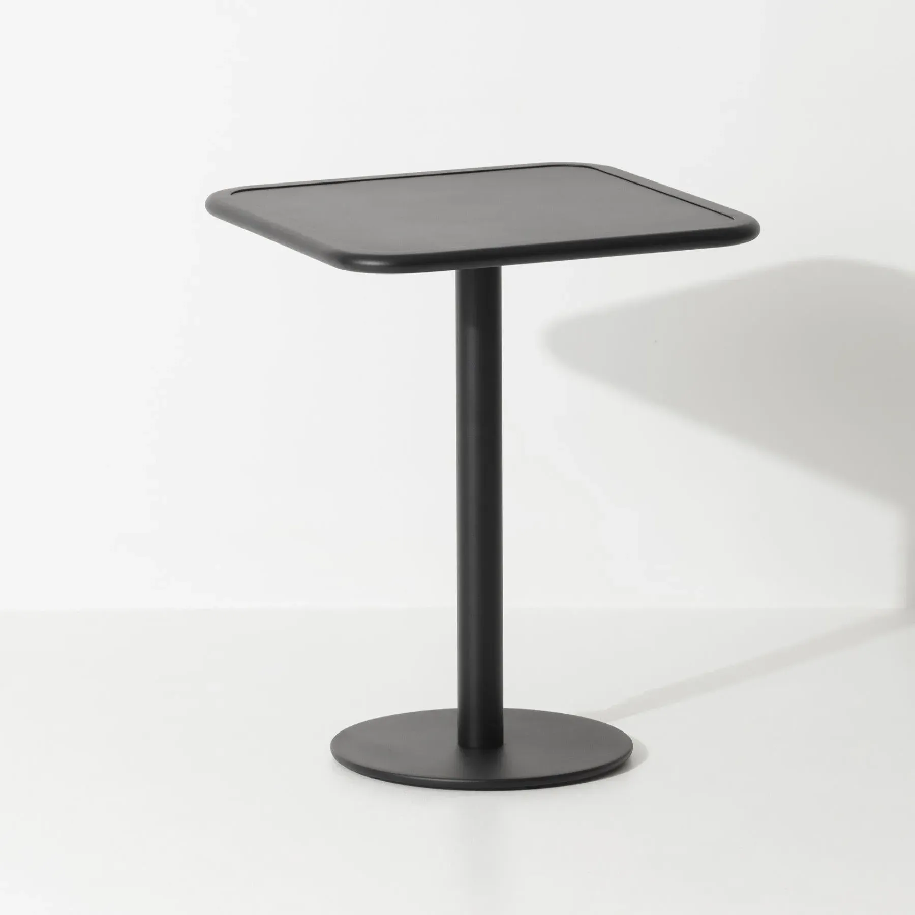 Square Bistro Table with Slats - Black