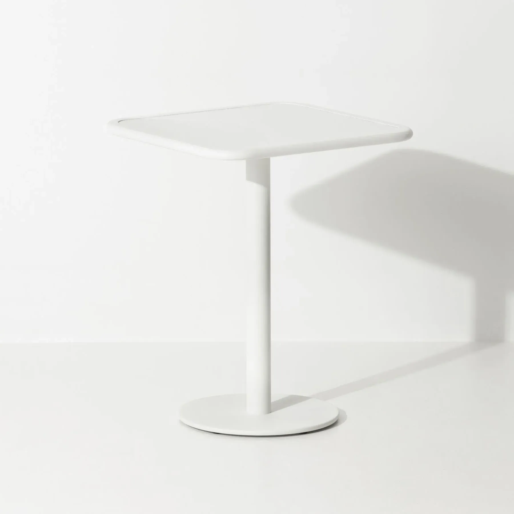 Square Bistro Table with Steel Frame - White