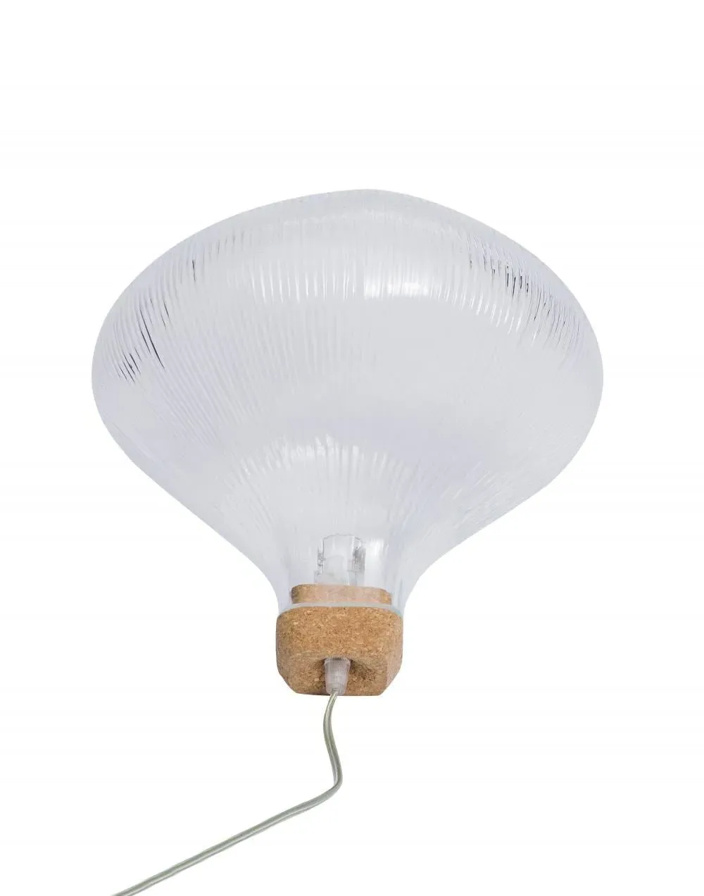 Table Lamp with Cork Base - Transparent, Glass