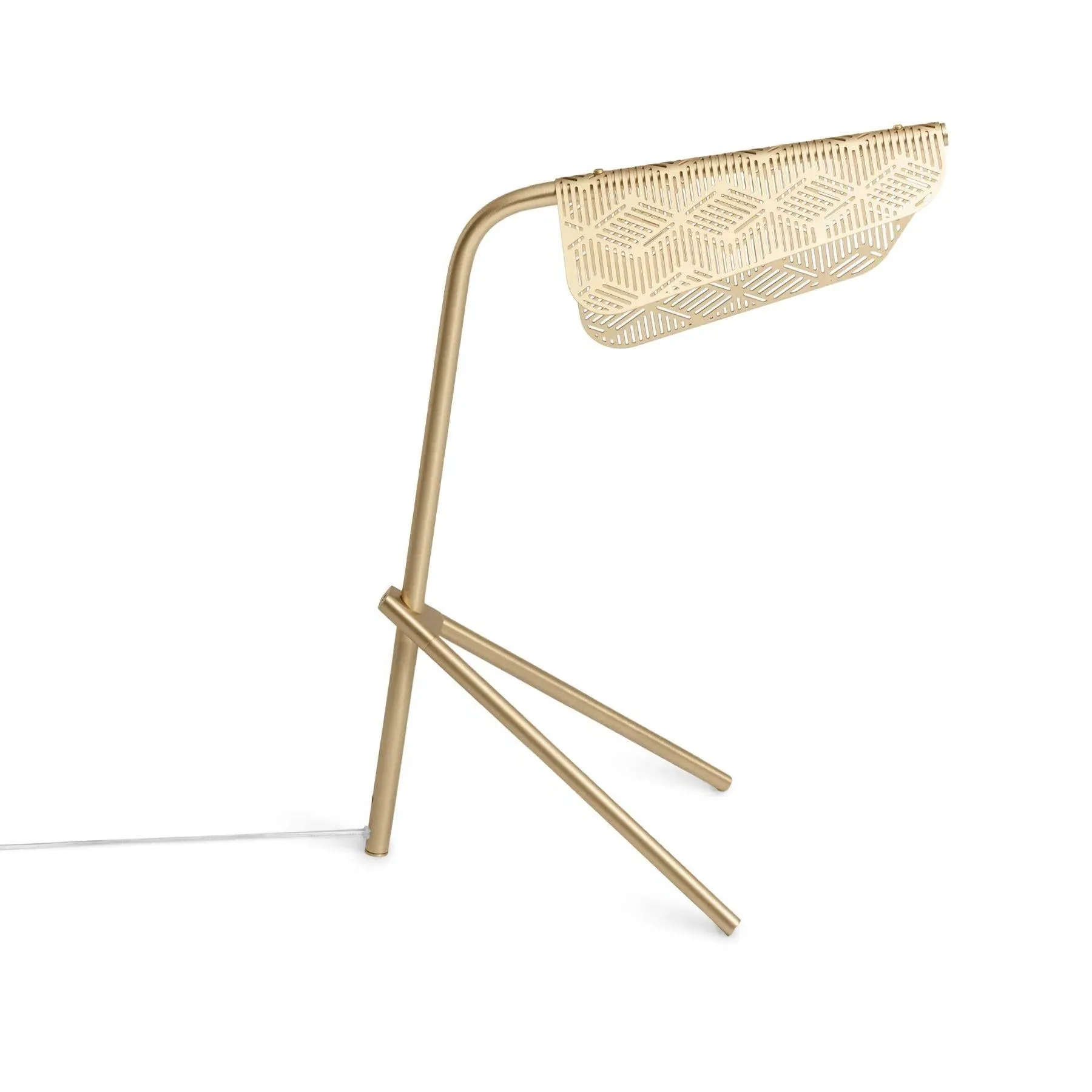 Table Lamp with Geometric Pattern - Brass
