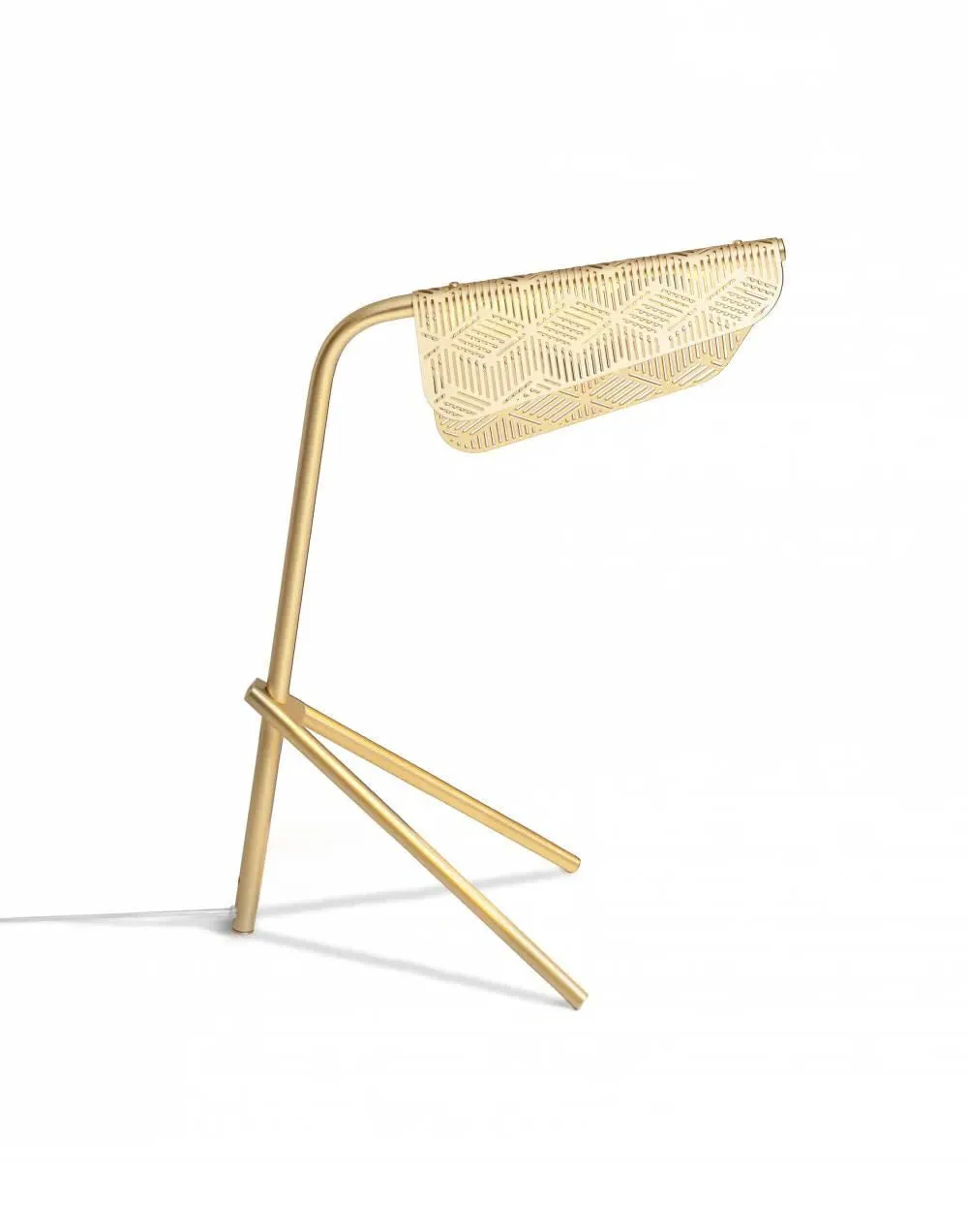 Table Lamp with Geometric Pattern - Brass image