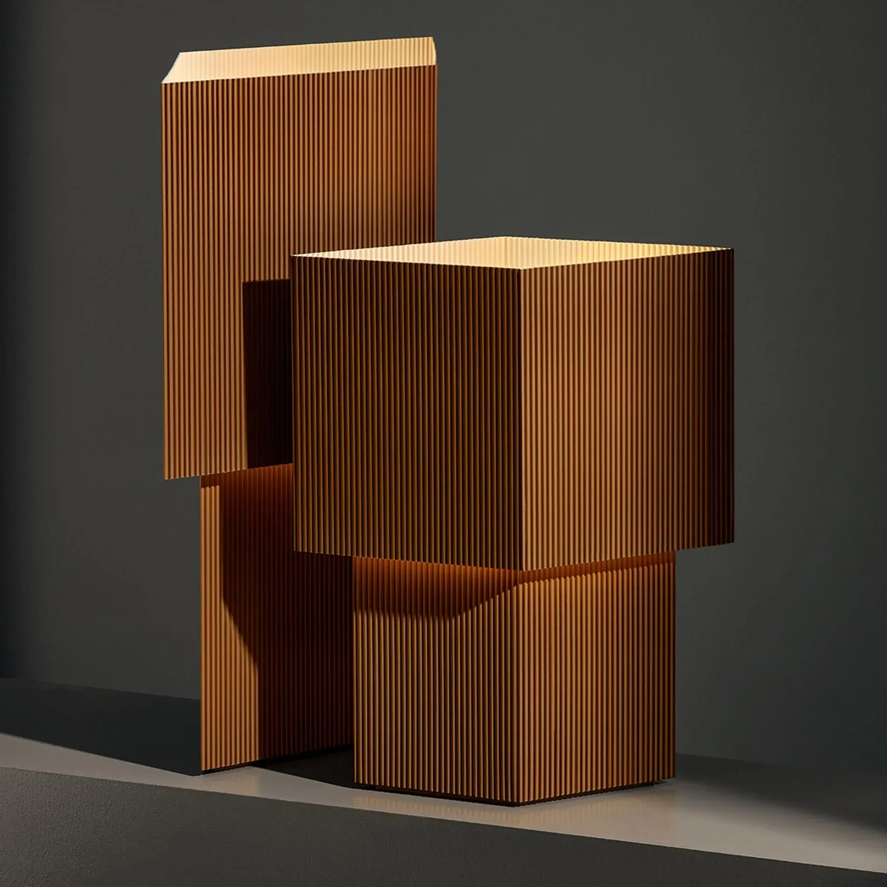 36cm Table Lamp Geometric Design - Cumin