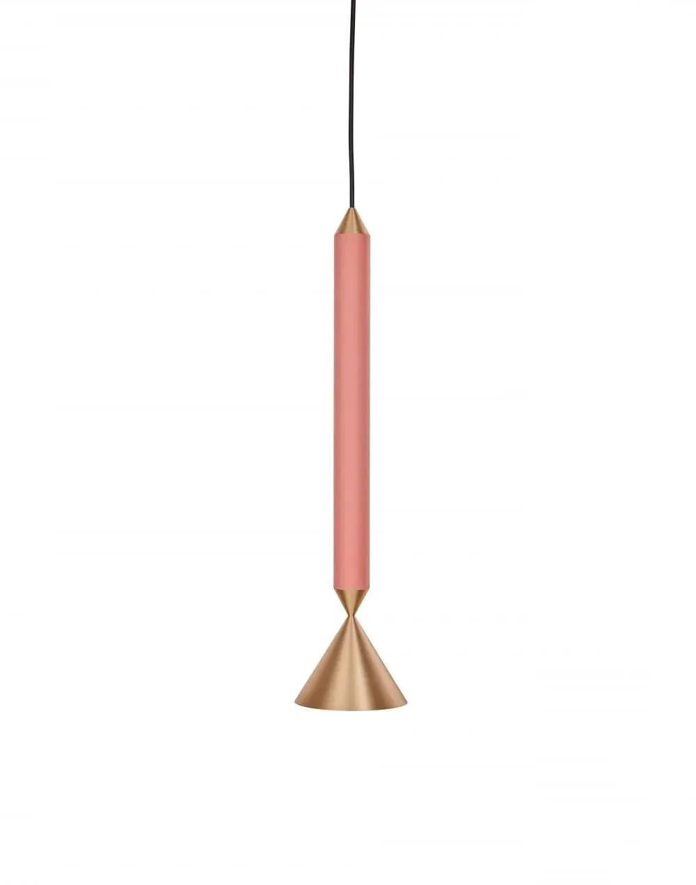 Apollo Pendant Light - Coral Pink, Brass