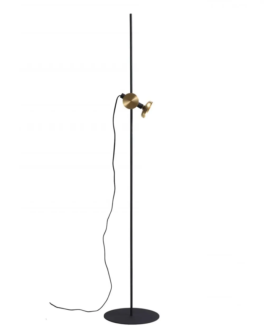Floor Light with Brass Details - Black, Metal image