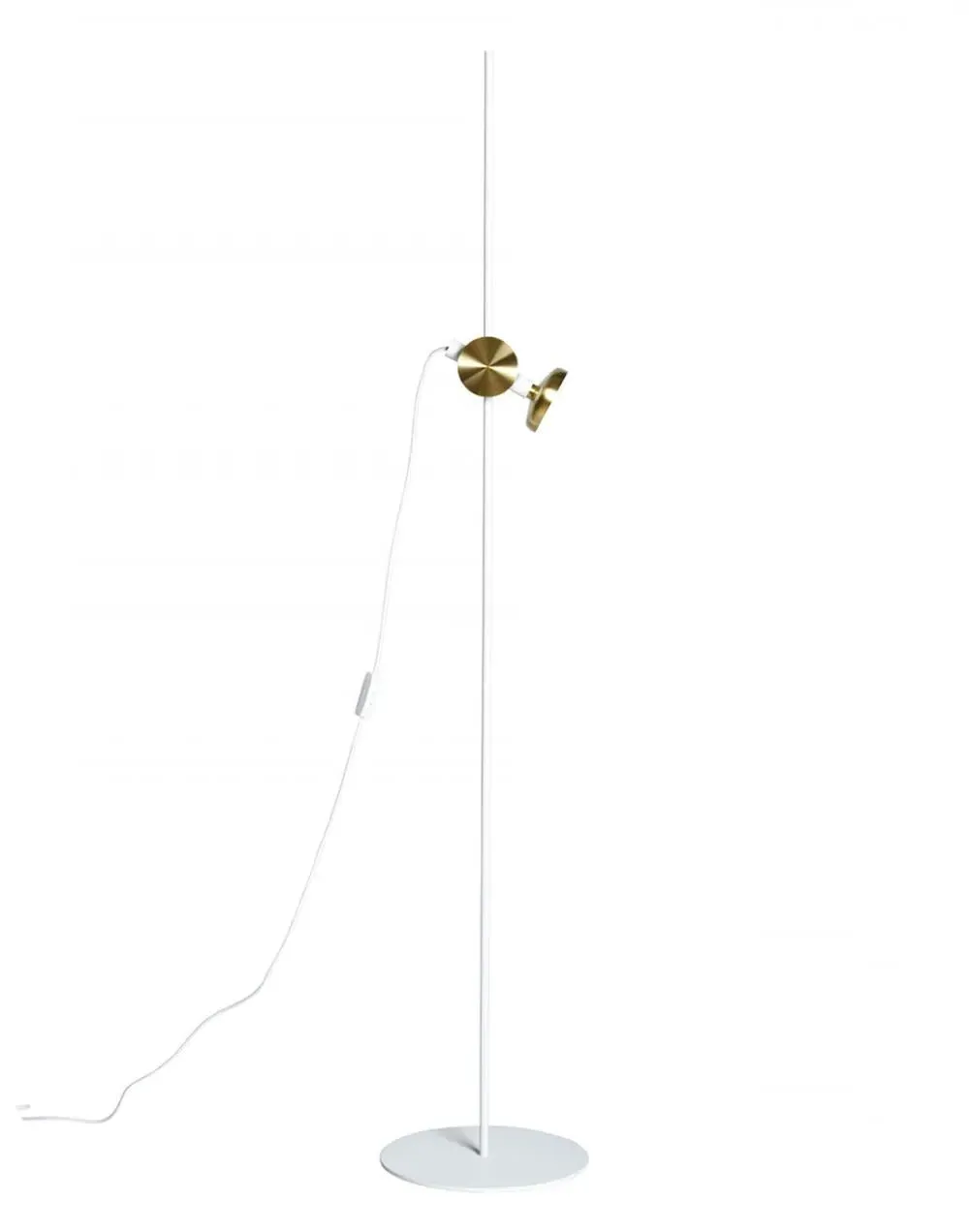 Floor Light with Brass Details - White, Metal