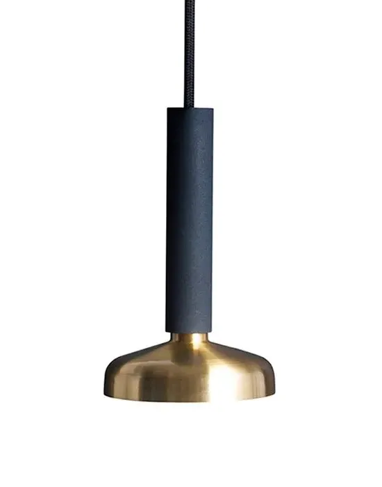 Pendant Light with Brass Details - White, Metal