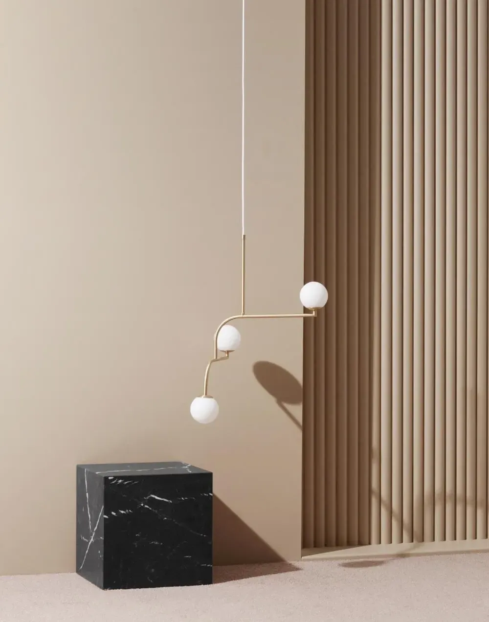 Small Pendant Light with Mobile Design - Matt Nickel