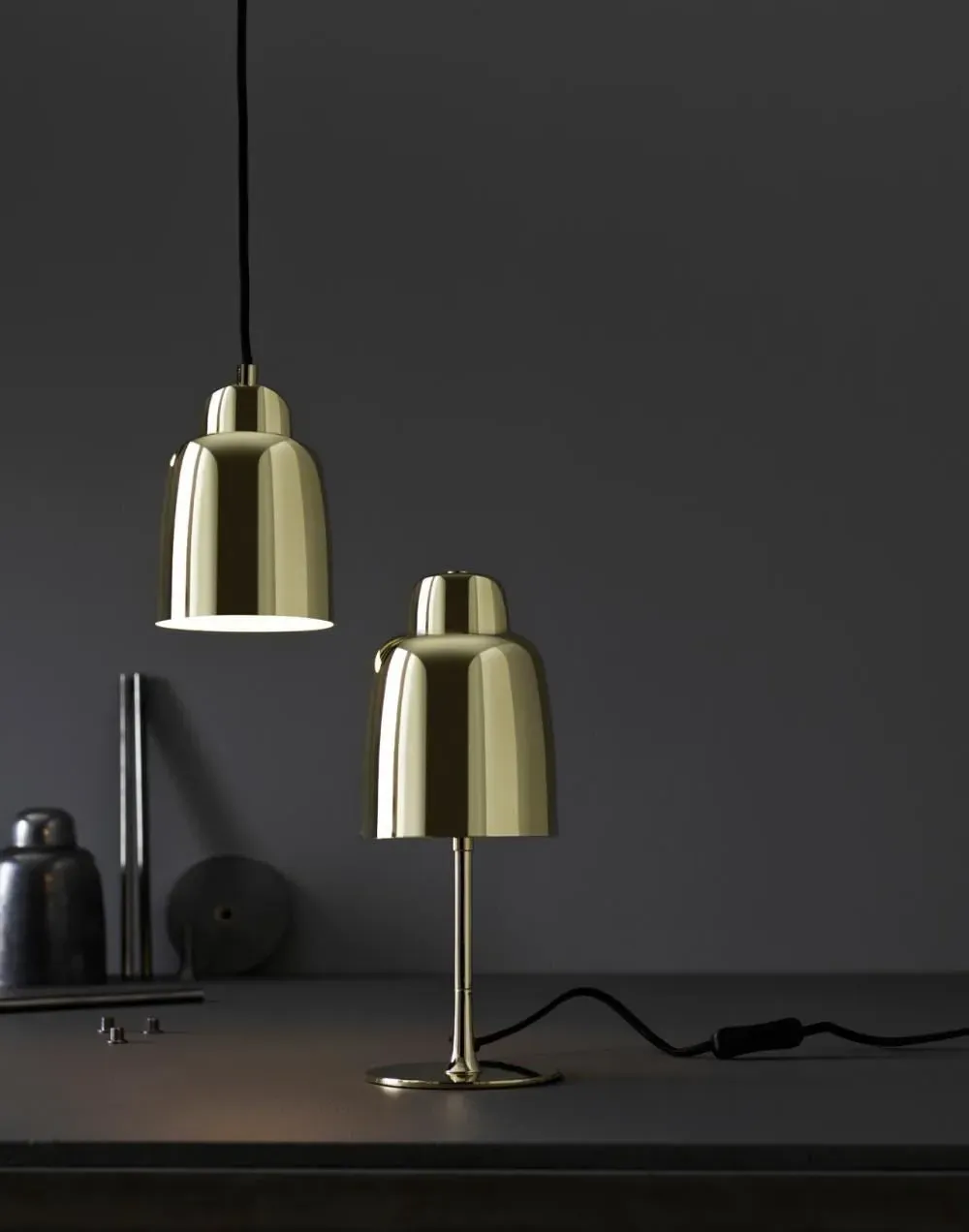 Table Lamp with Dome Shade - Chrome, Metal