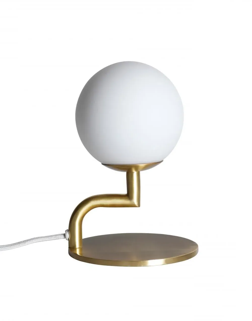 Table Lamp with Opal Shade - Brass, Metal