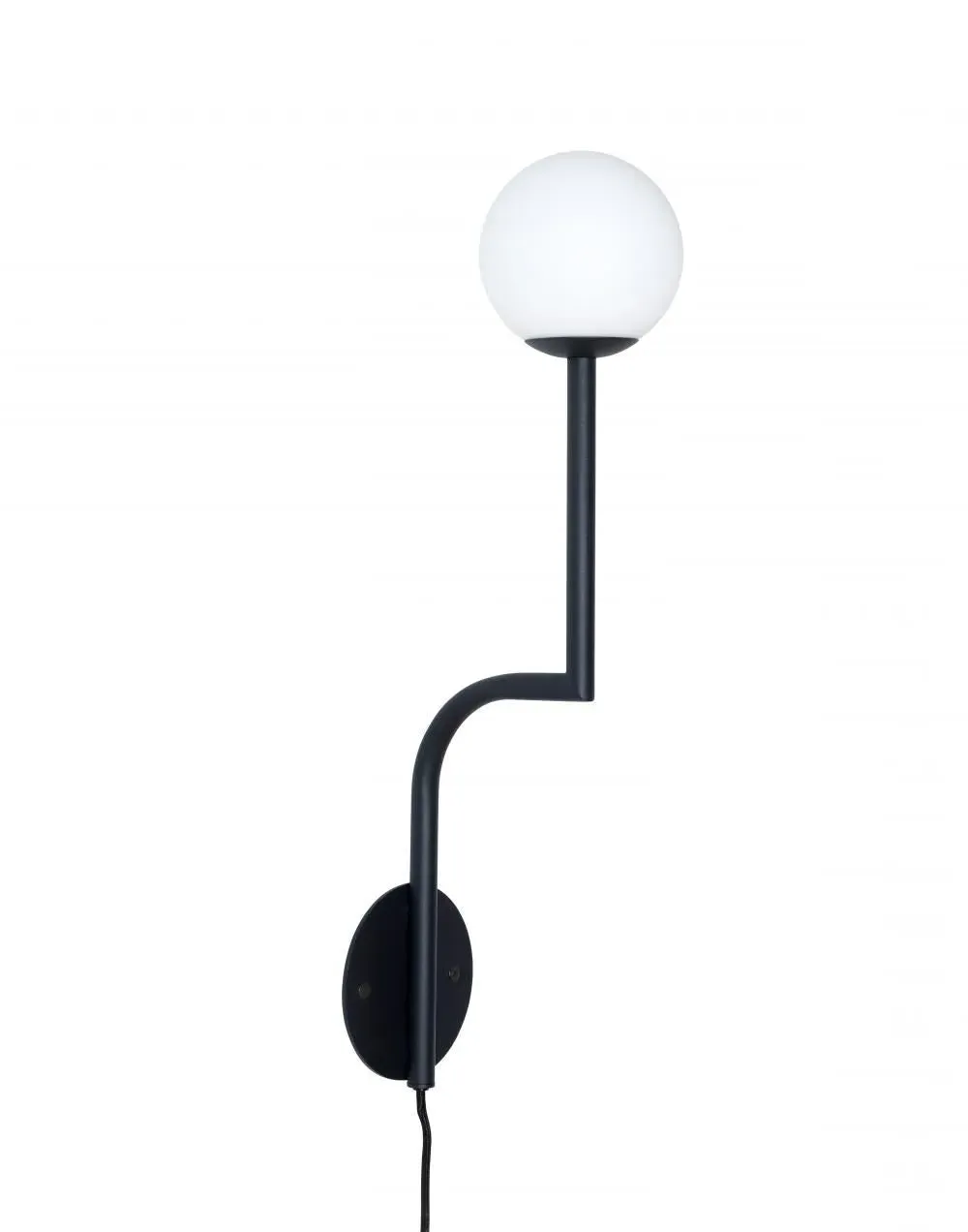 Wall Light with Cable & Plug - Matt Black