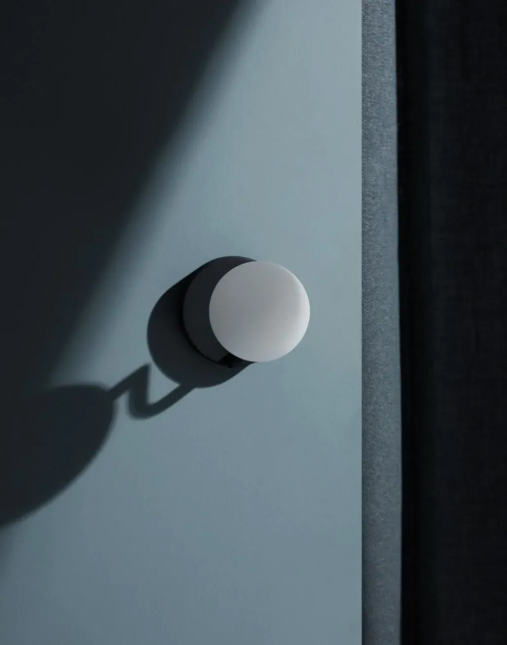 Wall Light with Opal Shade - Black, Metal