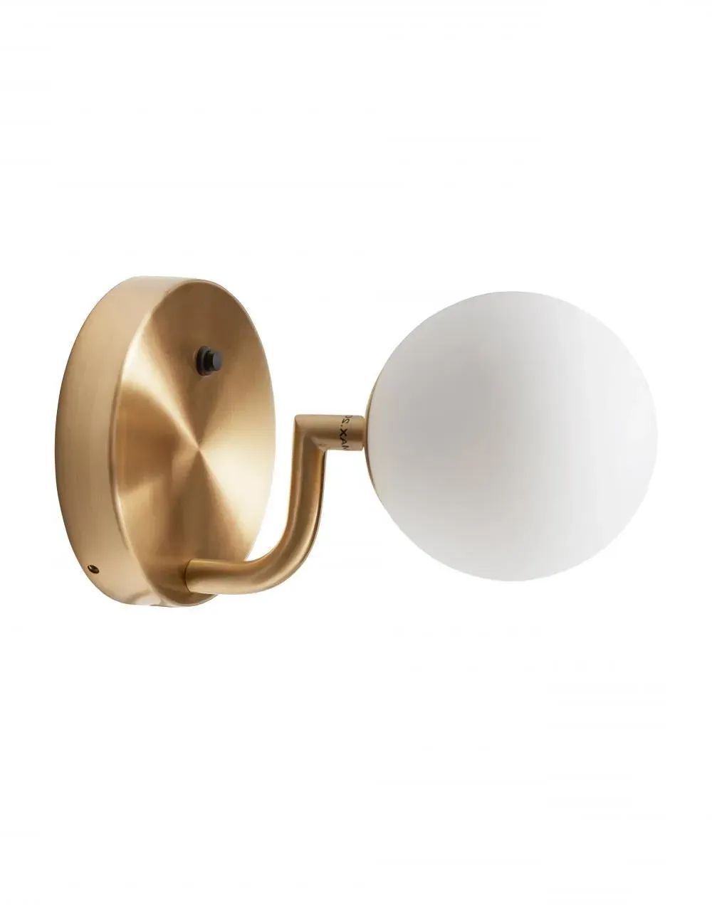 Wall Light with Opal Shade - Brass, Metal