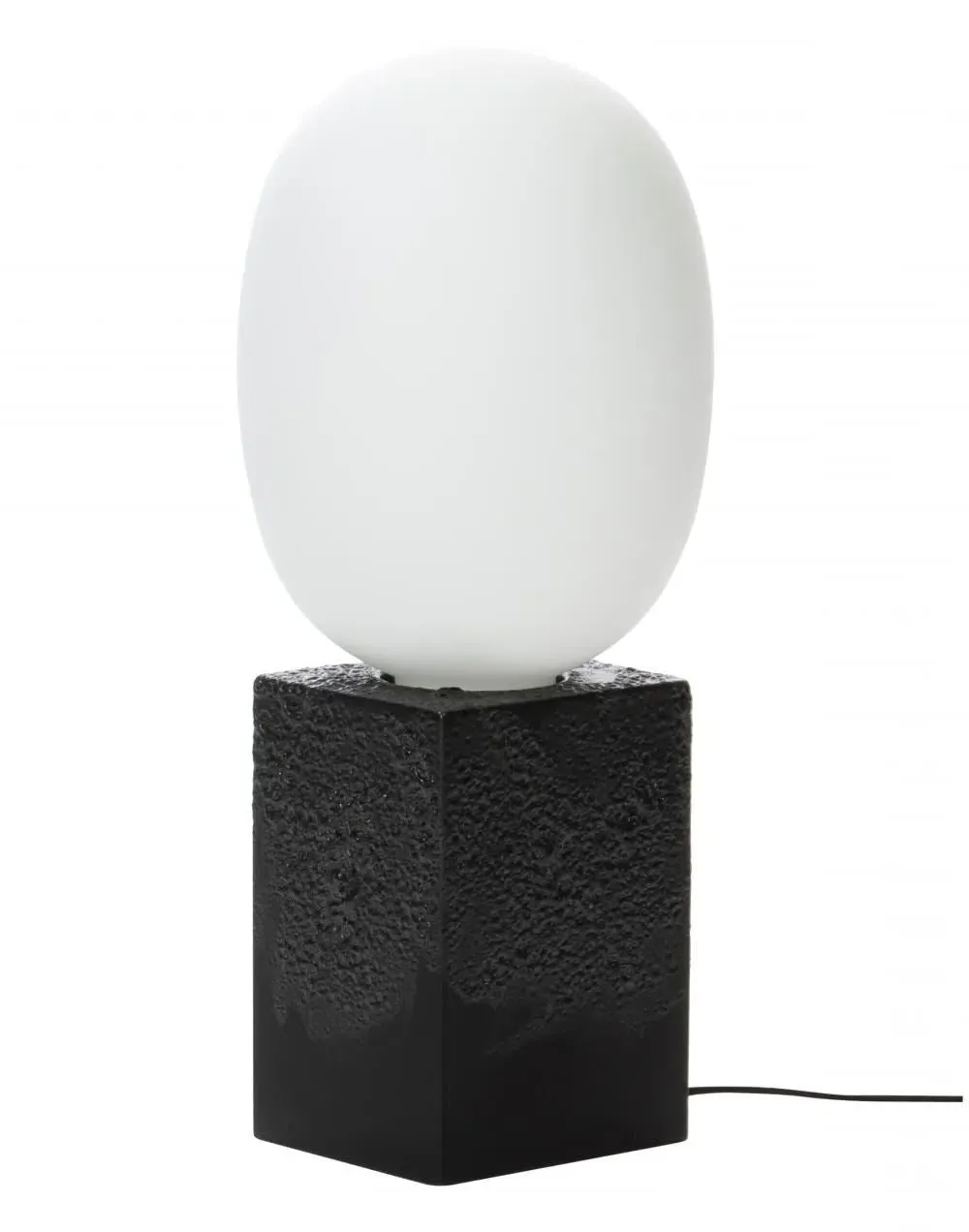 High Table Lamp with Glass Globe - White, Ceramic image
