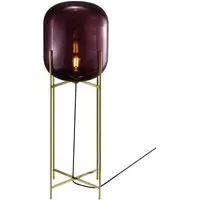 Large Floor Light with Glass Shade - Aubergine