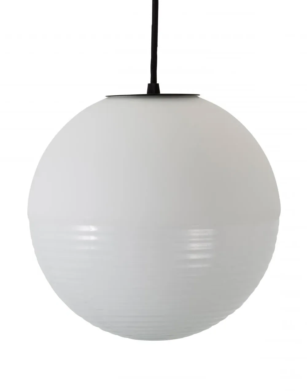 Large Pendant Light with Ridged Glass - White