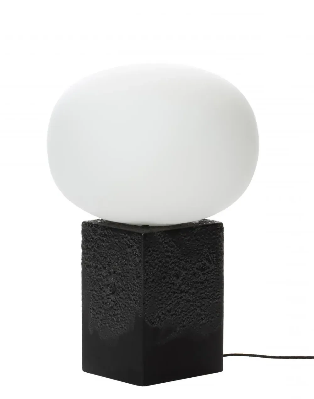 Low Table Lamp with Glass Globe - White, Ceramic