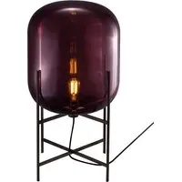 Medium Floor Light - Black, Aubergine Glass