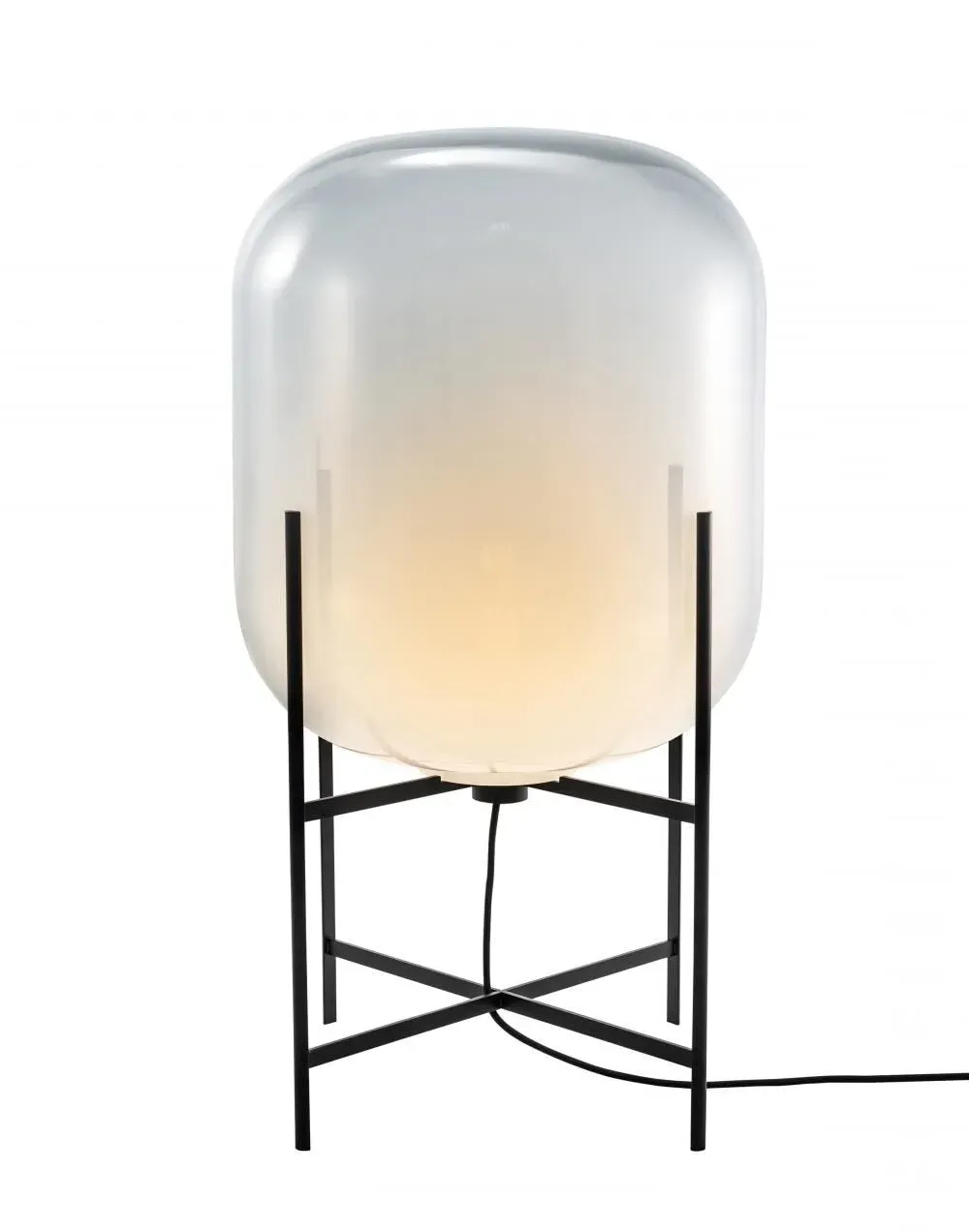 Medium Floor Light - Black, Moonlight Glass