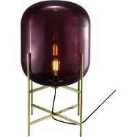 Medium Floor Light with Glass Shade - Aubergine