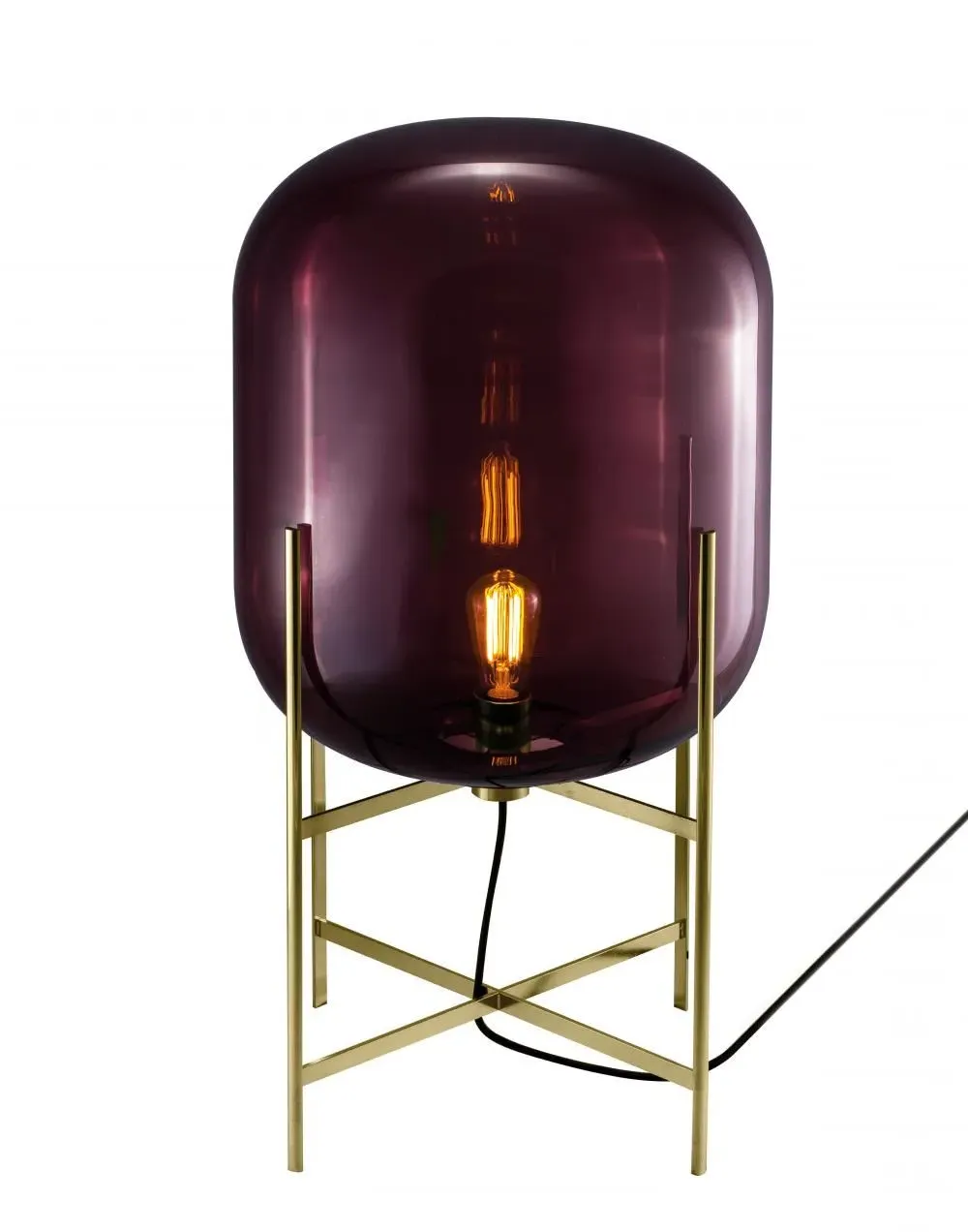 Medium Floor Light with Glass Shade - Aubergine image