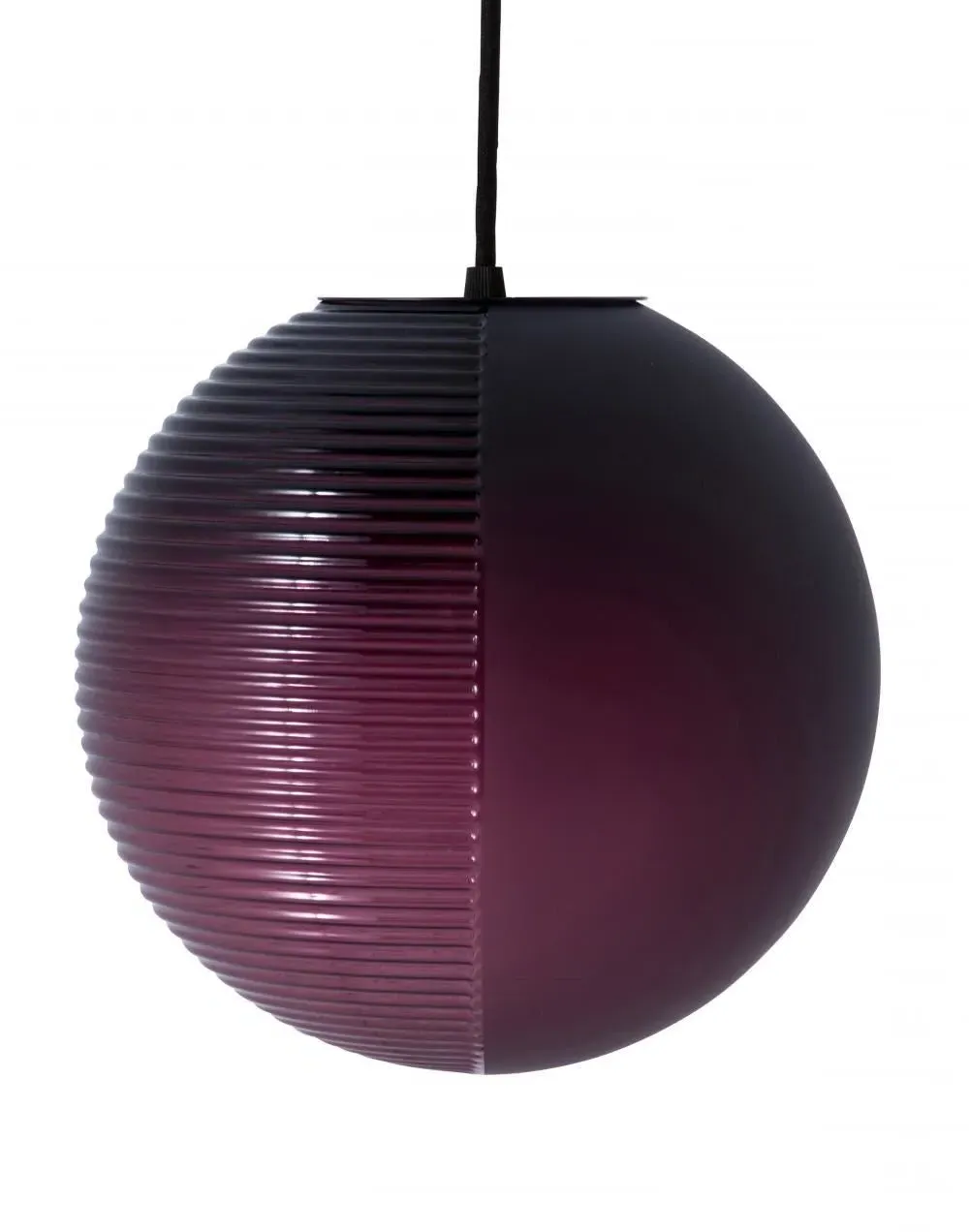 Medium Pendant Light with Ridged Glass - White
