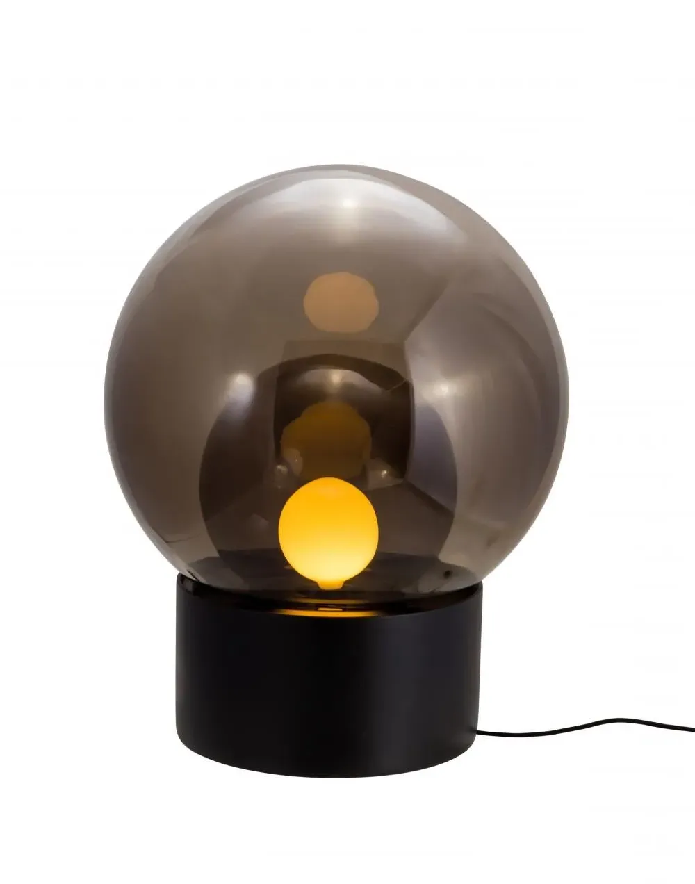 Medium Table Lamp with Glass Shade - Grey, Porcelain