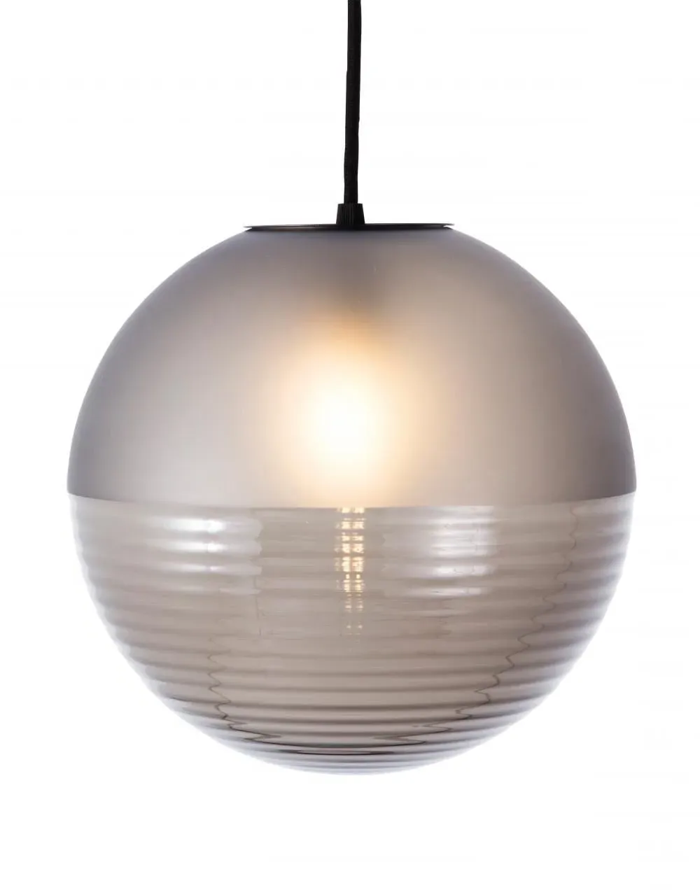 Mini Pendant Light with Ridged Glass - Aubergine