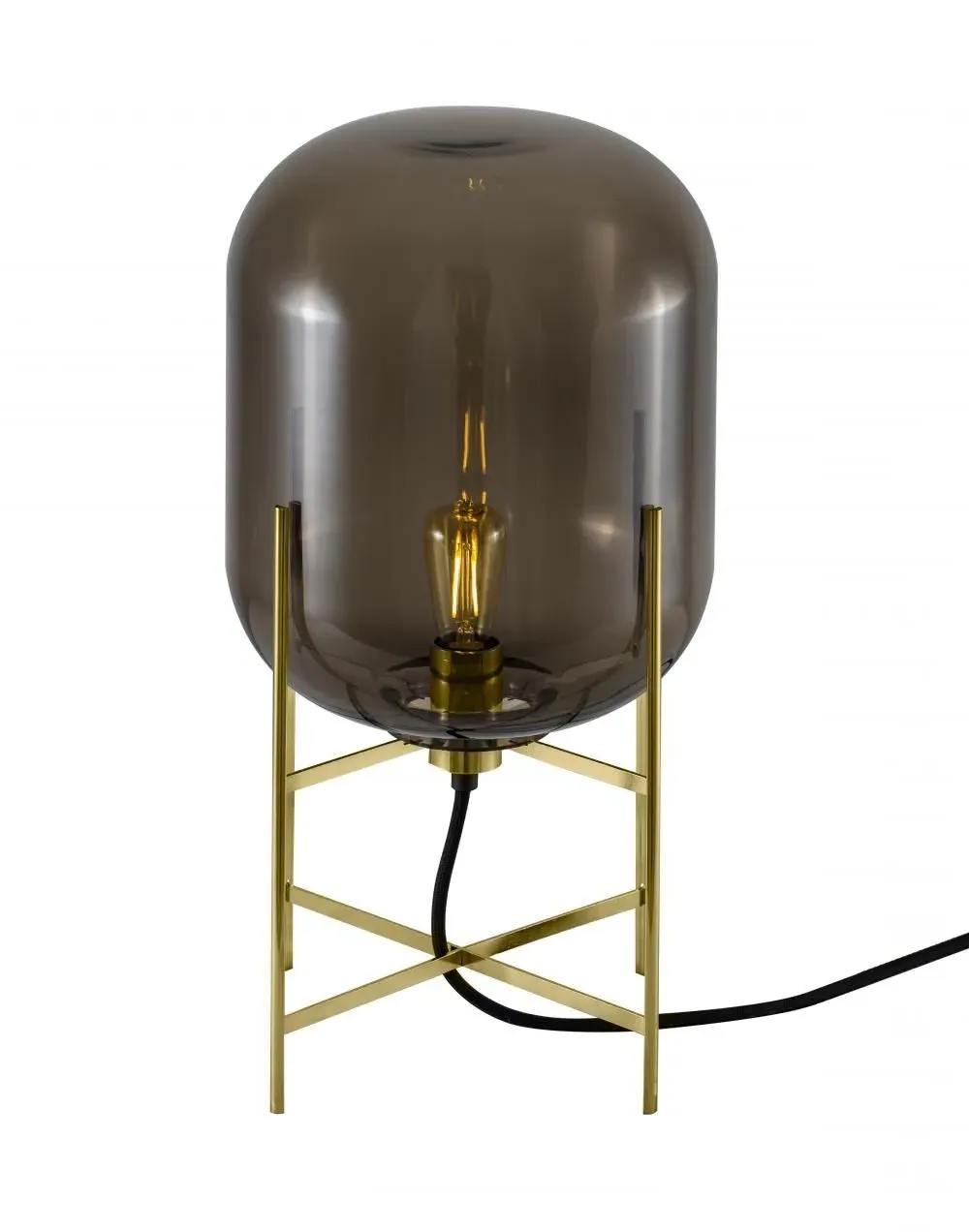 Oda Table Lamp - Smoky Grey, Brass