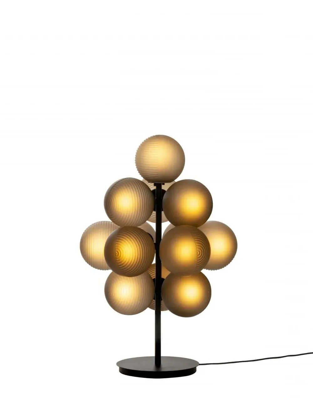 Small Floor Light with Glass Spheres - Aubergine