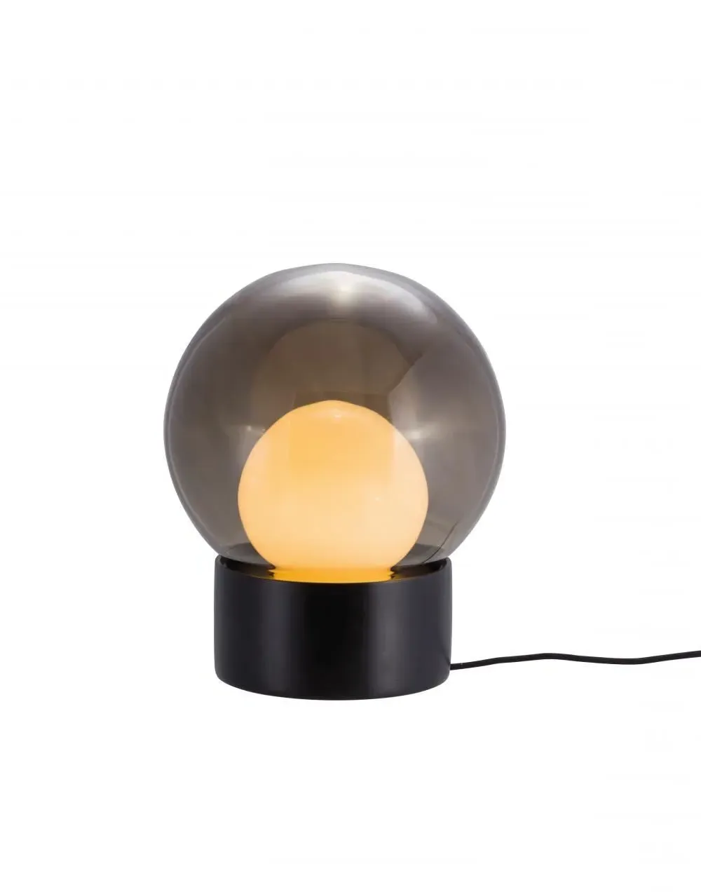 Small Table Lamp with Glass Shade - Grey, Porcelain image