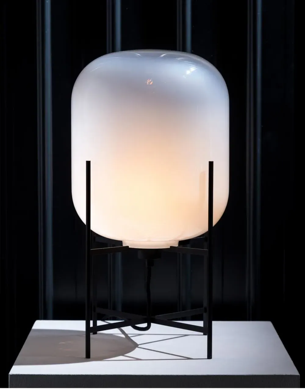 Table Lamp with Glass Shade - White, Glass