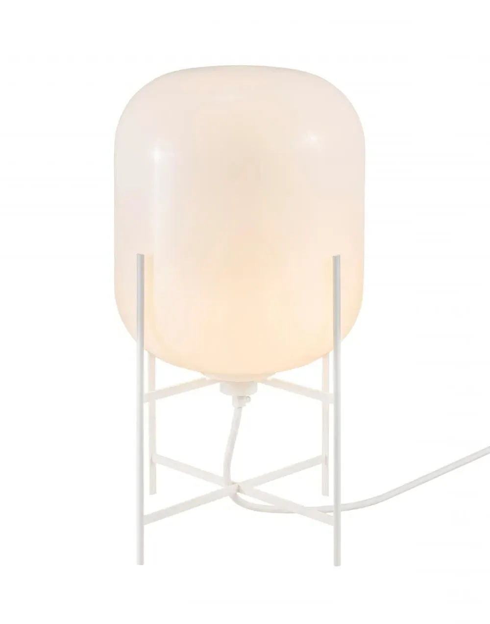 Table Lamp with Glass Shade - White, Glass