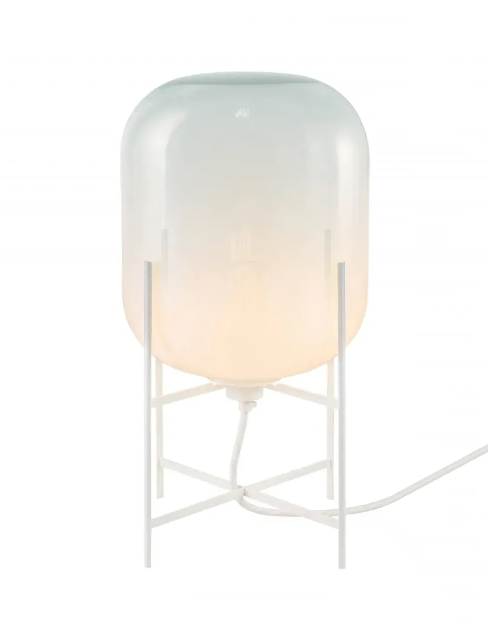 Table Lamp with Glass Shade - White, Glass image