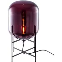 Table Lamp with Handblown Glass - Aubergine