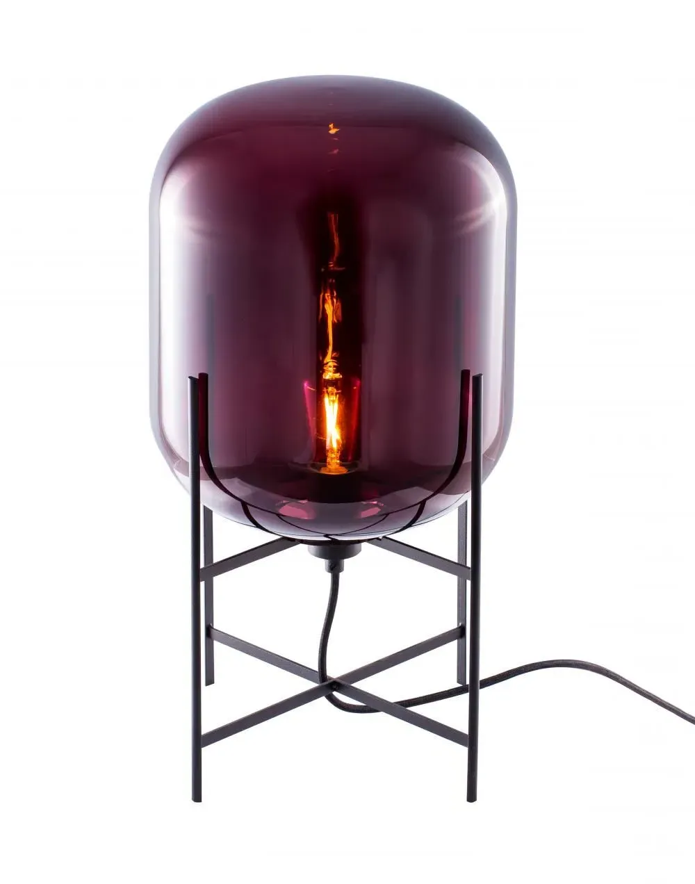 Table Lamp with Handblown Glass - Aubergine image