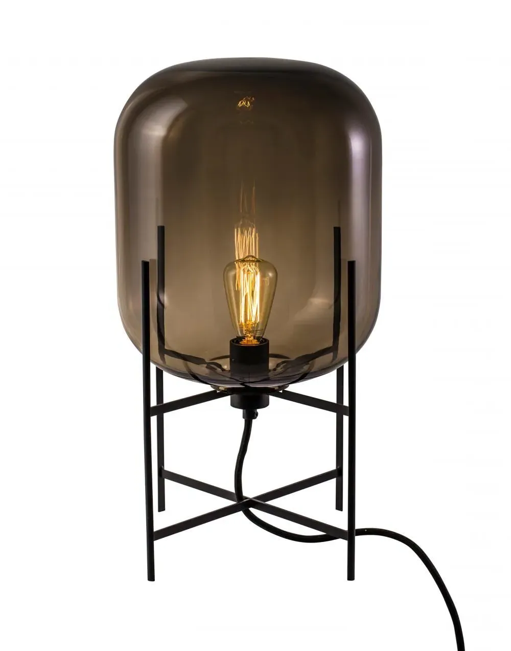 Table Lamp with Handblown Glass - Grey