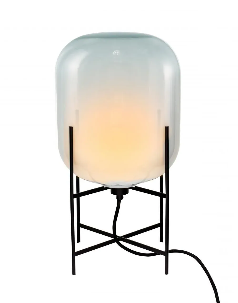 Table Lamp with Handblown Glass - White