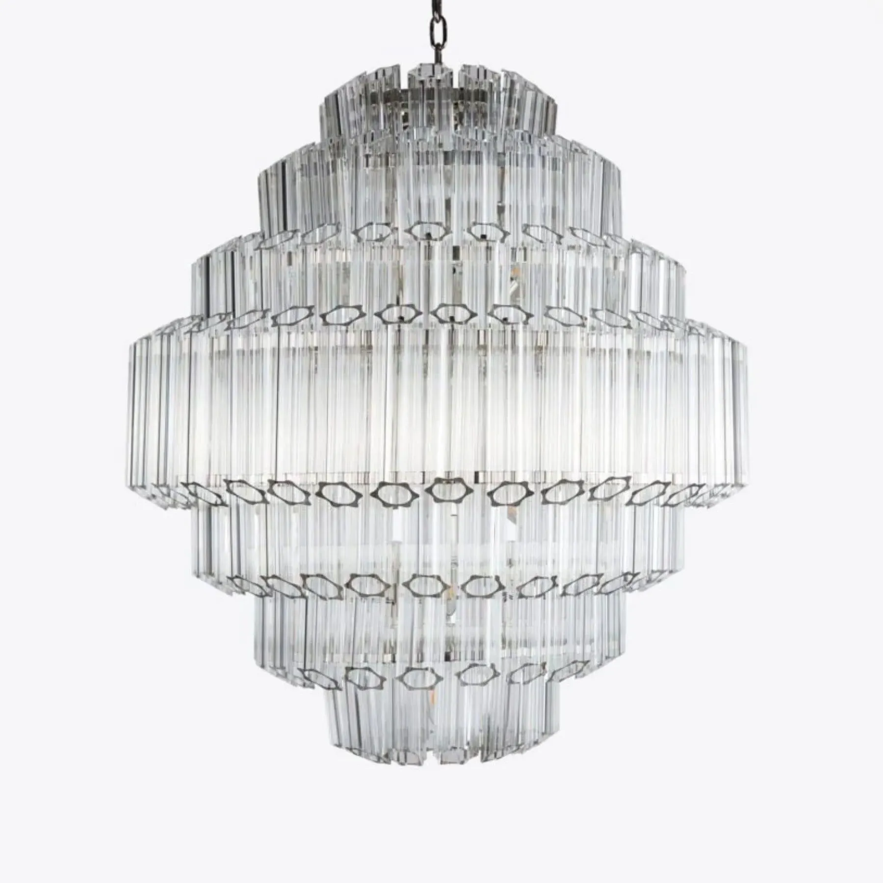 Grande Chandelier with Glass Tubes - Clear, Brass