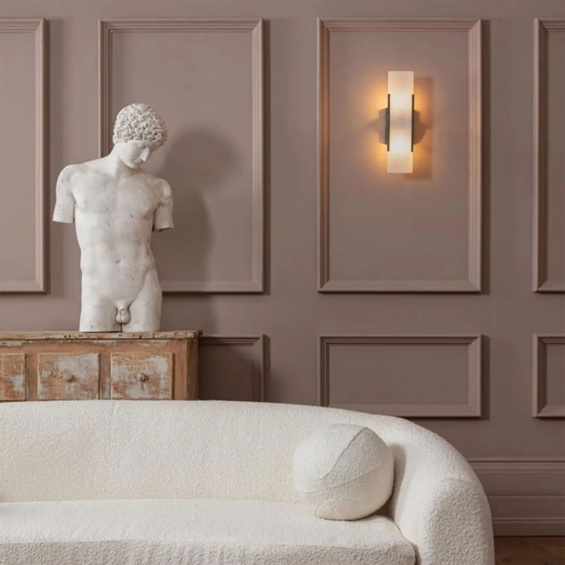 Linear Wall Sconce - Bronze, Alabaster