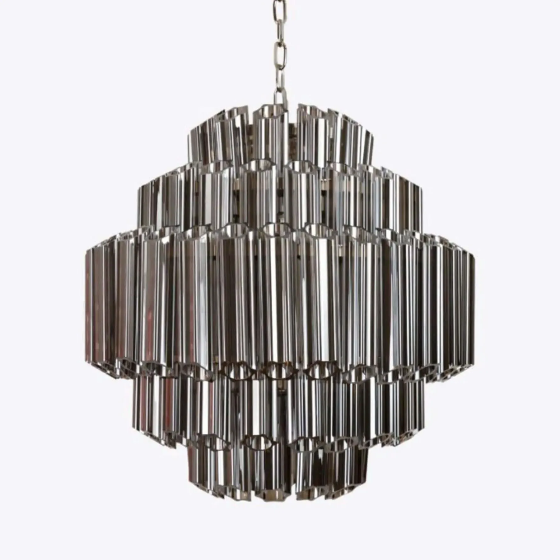 Palermo Chandelier with Glass Tubes - Smoked, Iron