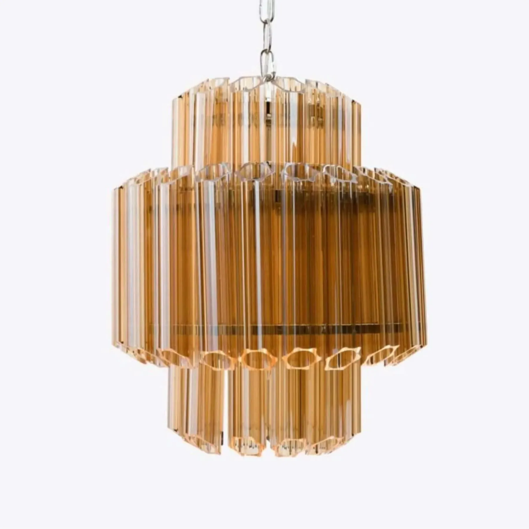 Piccolo Chandelier with Glass Tubes - Clear, Nickel