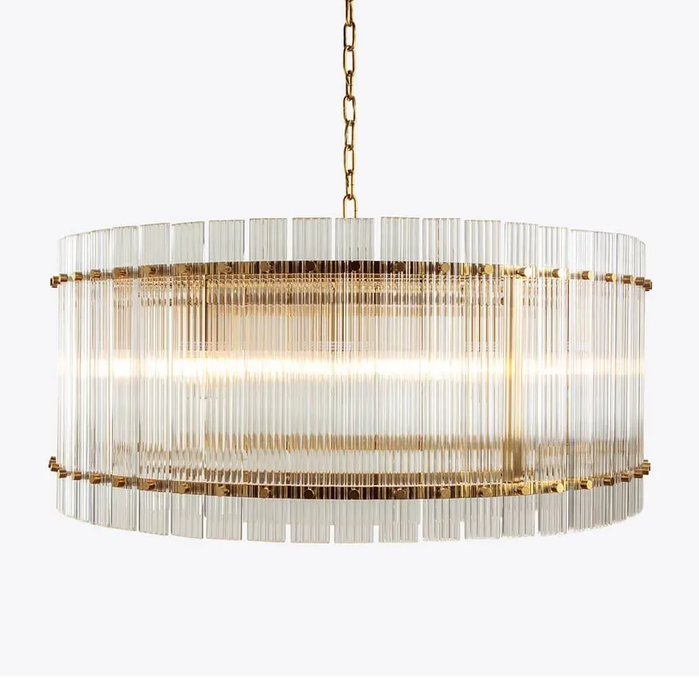 Small Chandelier with Linear Design - Brass