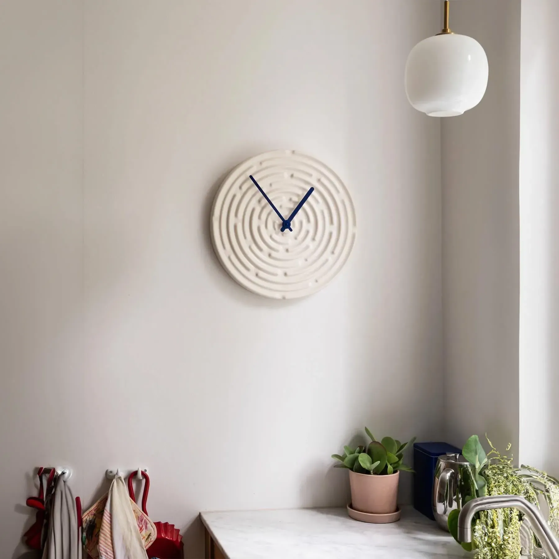 Ceramic Wall Clock - White, Earthenware