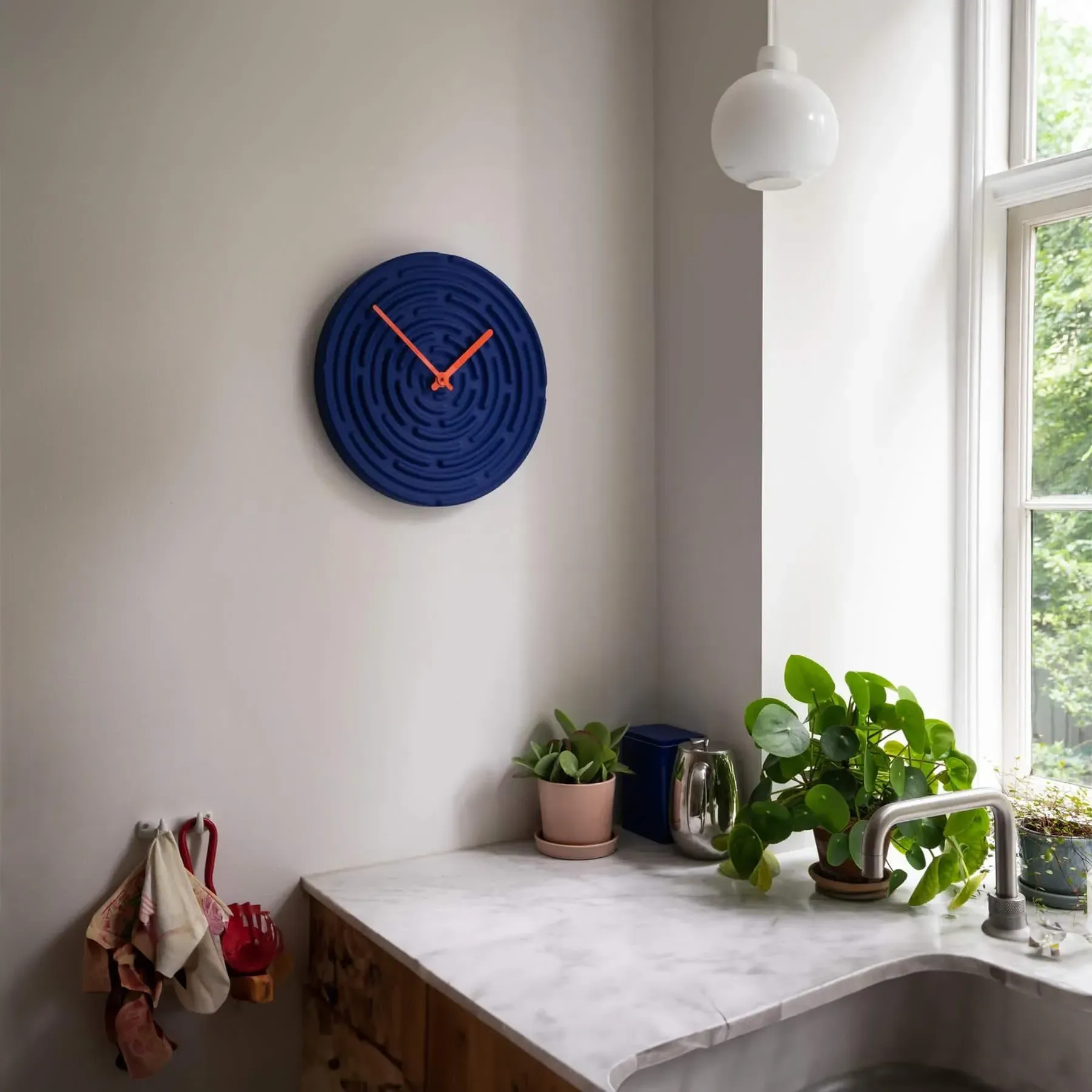 Ceramic Wall Clock - Yellow, Earthenware